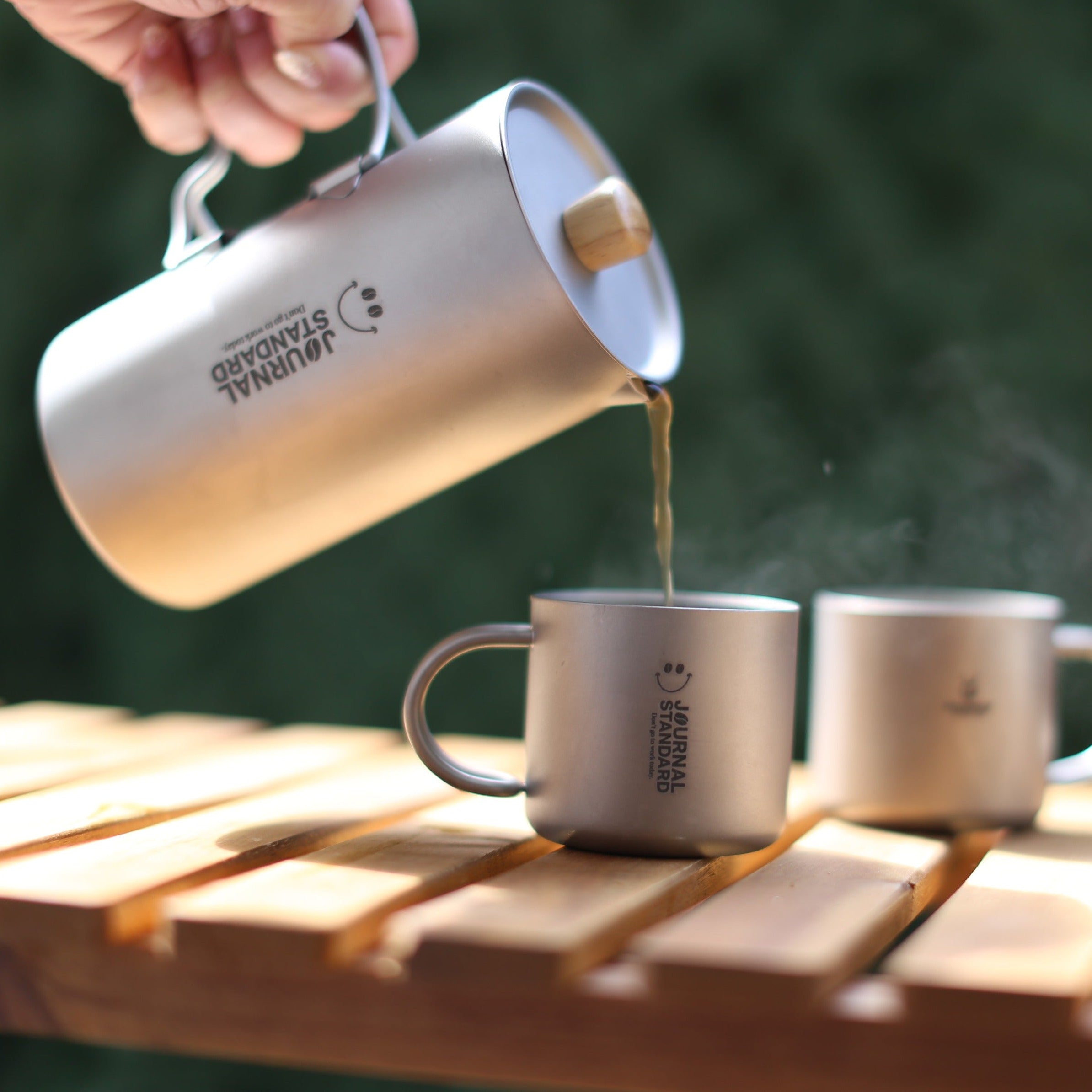 ☆チタン製フレンチプレスコーヒーメーカーセット＊シルバーアントと