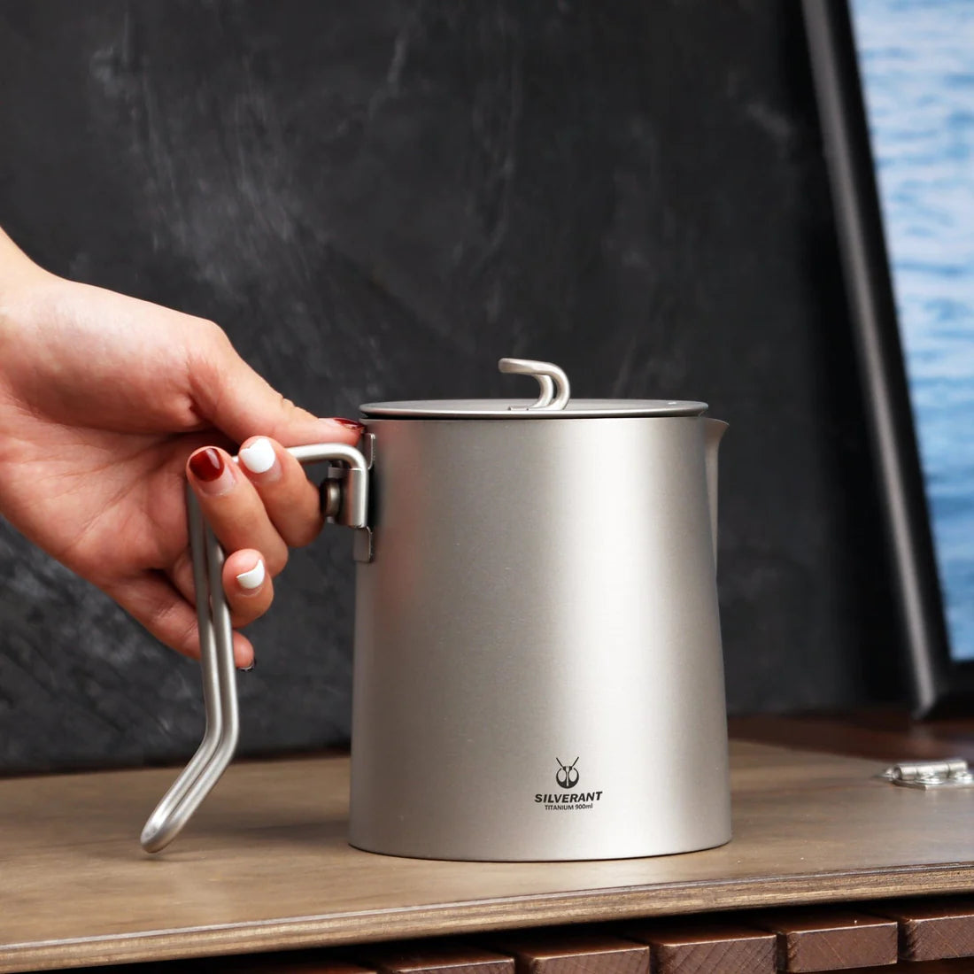 シルバーアント 純チタン ショートスパウトケトル 900ml